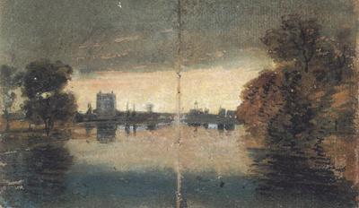 Joseph Mallord William Turner River Scene,Evening effect (mk31) France oil painting art